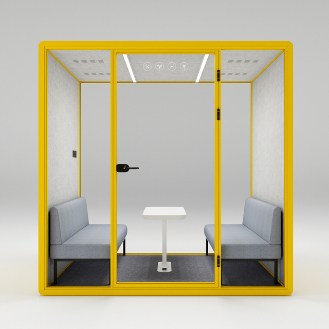 Офисные капсулы HongYe светло-желтого цвета для встреч на 5 человек