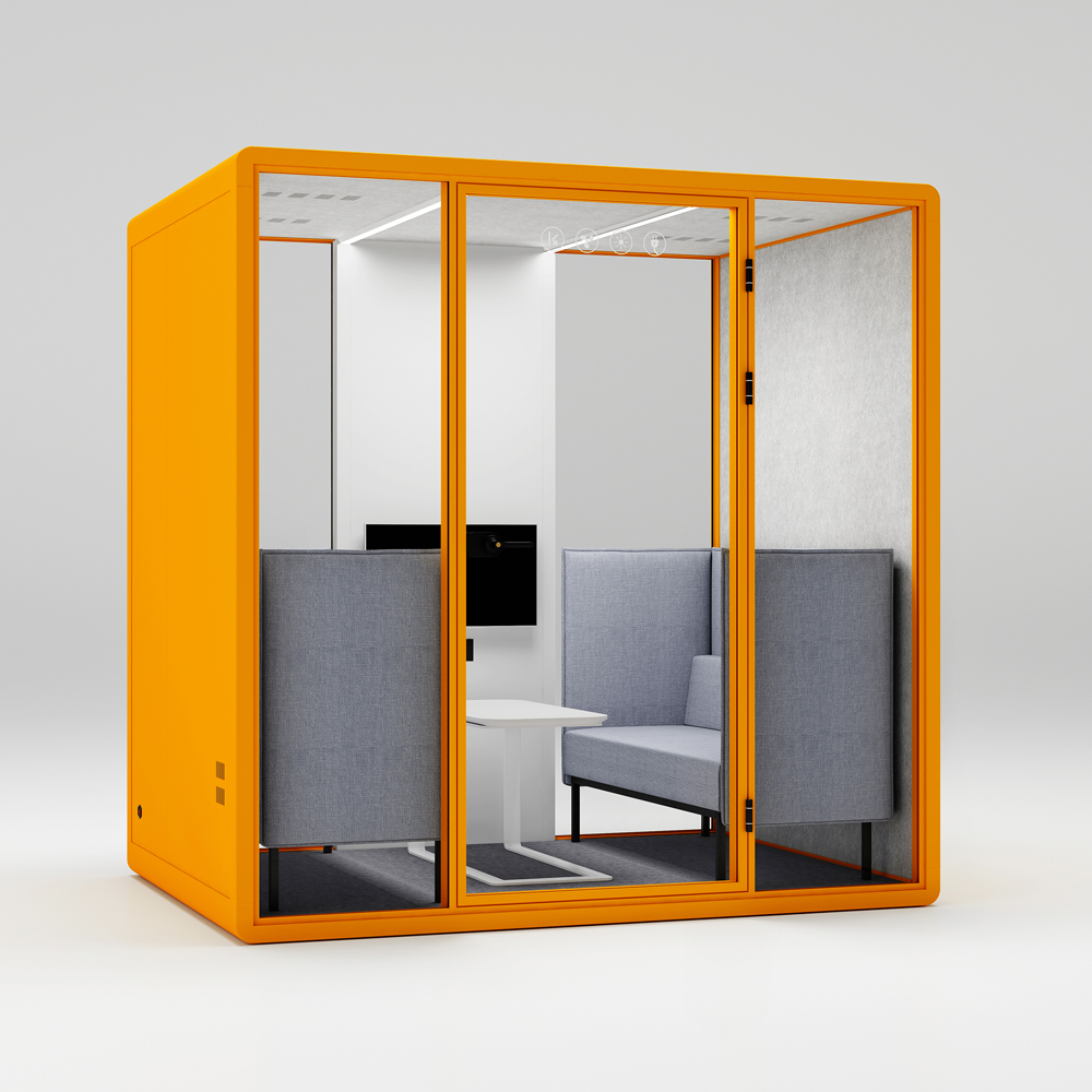 Офисные капсулы HongYe оранжевого цвета для встреч на 5 человек