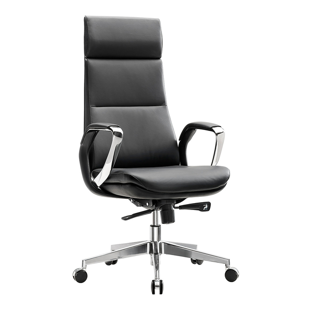 JUEDU Офисное черное кожаное кресло Роскошное вращающееся кресло с высокой спинкой