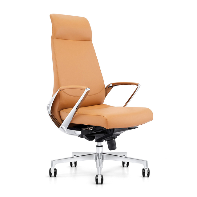 Офисное кожаное кресло JUEDU Роскошное вращающееся кресло с высокой спинкой