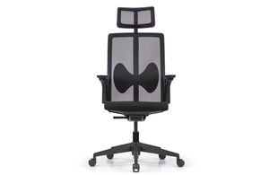 Офисное кресло с высокой спинкой и подголовником