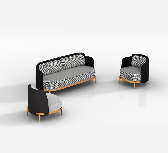 Небольшой модульный диван для гостиной U-образной формы