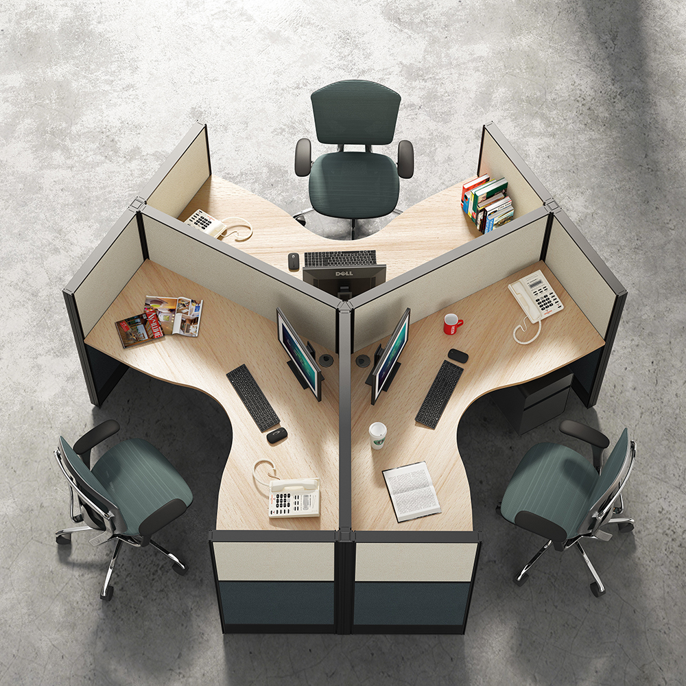 Мебель для офисного стола Рабочая станция для трех человек