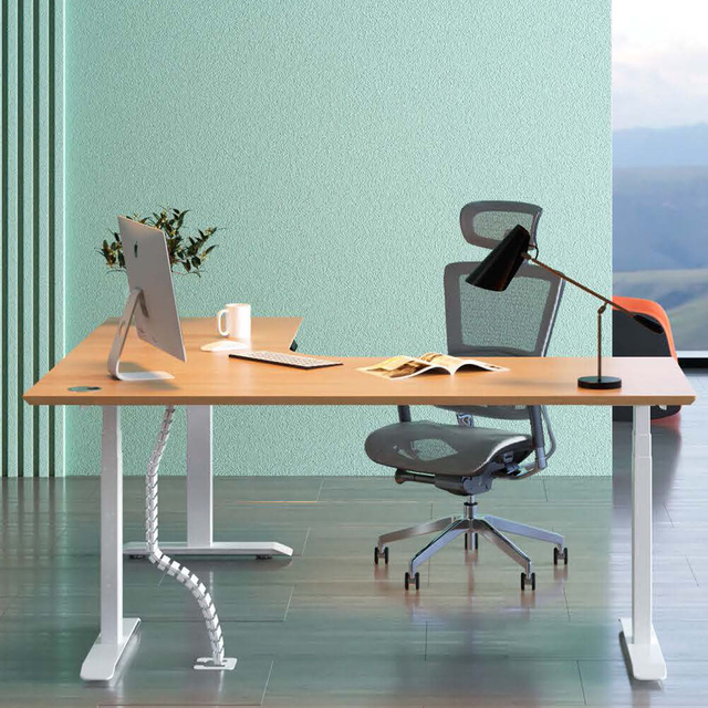 Офисный стол L-образной формы с регулируемой высотой