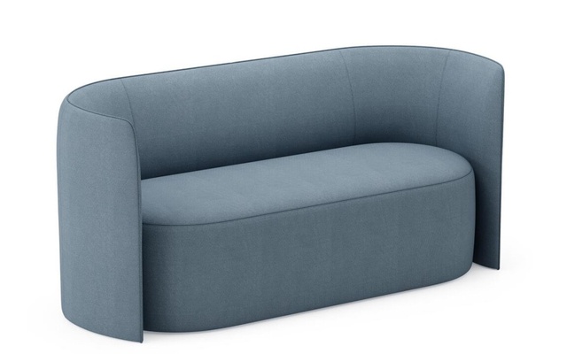 Модульный диван для отдыха из синей ткани